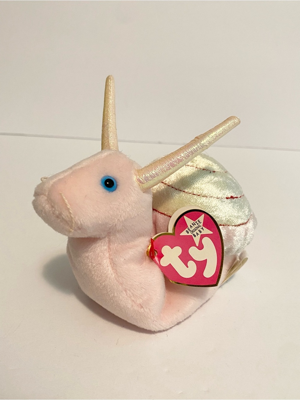 Ty Beanie Babies Swirly Pink Snail Baby Plush Vintage 1999 Stuffed Animal Toy
